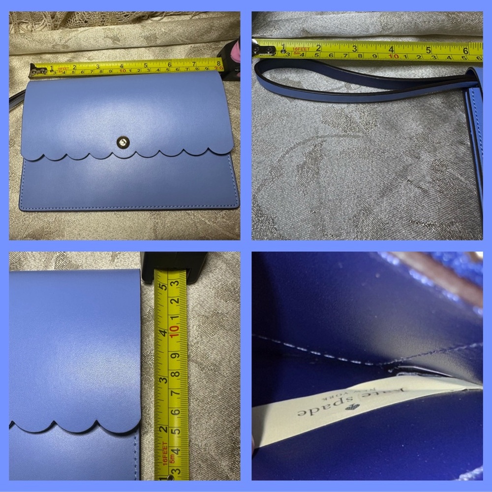 Kate Spade Periwinkle Wristlet Scalloped Detail Mollie Bradbury Street $169 NWOT - Picture 9 of 10